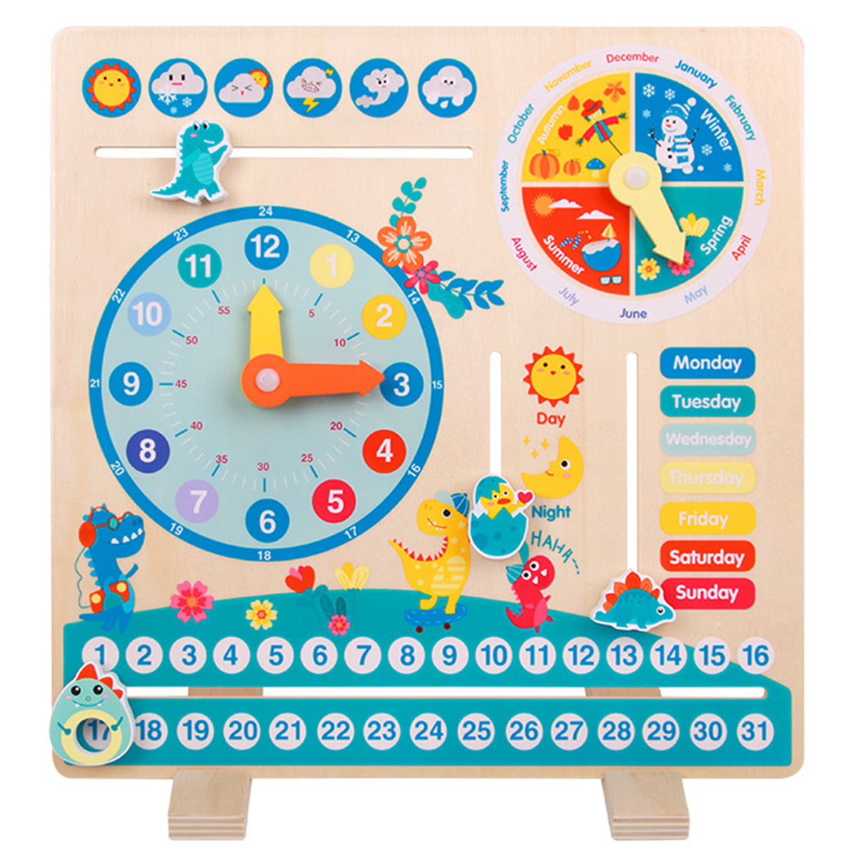 Montessori Mama Montessori Toys for Toddlers Learning Clock, Preschool  Learning Educational Toys for 3 Year Old +, Kids Calendar & Teaching Clock