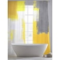 thumbnail image 5 of Yellow Gray Sheer Curtains 108 Inches Long 2 Panels Geometric Oil Paint Graffiti Color Block Modern Light Filtering Semi Sheer Window Curtains Drapes for Bedroom Living Room 52"x108", 5 of 7