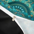 thumbnail image 4 of meiyoeat Teal Peacock Pattern Duvet Cover Queen For Adults,Vintage Boho Art Queen Bedding For Women,Black Reversible,3 Pieces(No Comforter), 4 of 6