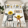 thumbnail image 2 of Castle Fairy Kawaii Cow Donkey 4pcs Bed Sheets for Children Teens Adults,Farmhouse Animal Sunflowers King Sheets,Retro Cabin Aesthetic Super Cozy Sheet Set,Lightweight Room Decor, 2 of 7