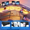 thumbnail image 4 of Dextrus L-Shaped Gaming Desk with Large Monitor Riser Stand, Corner Computer Desk with LED & Power Outlets, Carbon Corner Desk Table for Home and Work Place,Black, 4 of 12