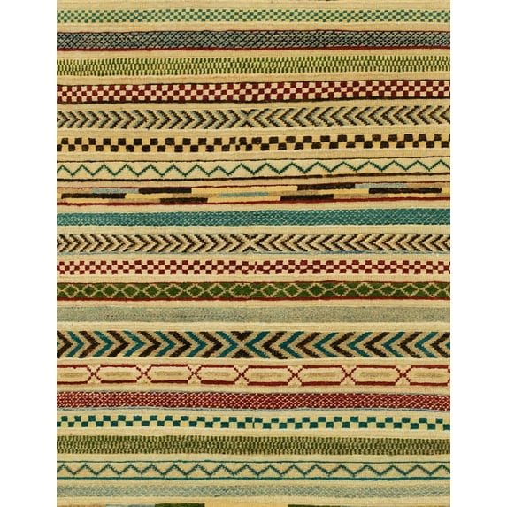 Ahgly Company Indoor Rectangle Abstract Yellow Abstract Area Rugs, 4' x 6'