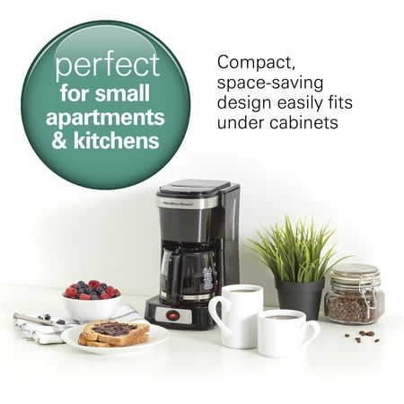 Hamilton Beach - Compact 5-Cup  Coffee Maker - BLACK