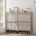 thumbnail image 2 of EDTara Armoire à Chaussures en Bois Rabattable, Organisateur de Rangement à Étagère Réglable avec Design Caché pour Entrée Ou Couloir, 2 of 7