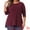Burgundy, variant on DARING DIVA Women's Plus Crew Neck High Low Hem Blouse 1X Black