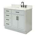 thumbnail image 5 of Ariel Hepburn 43 In. Right Offset Rectangle Sink Vanity With 1.5 In. Carrara White Countertop In Grey, 5 of 9