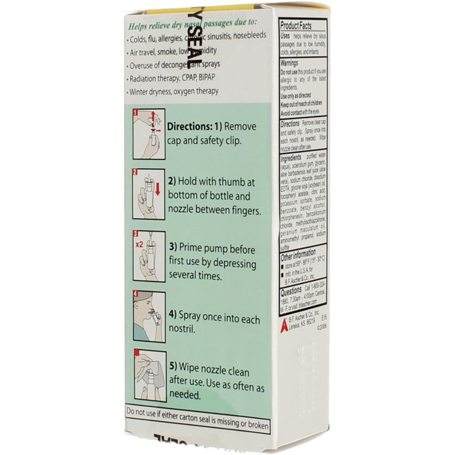 Ayr Saline Nasal Gel No-Drip Sinus Spray 0.75 oz (Pack of 8)
