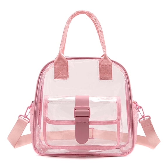 Transparent Crossbody Bag Fashionable Jelly Bag Large Capacity Shoulder Tote for Women Commuting Travel School Office