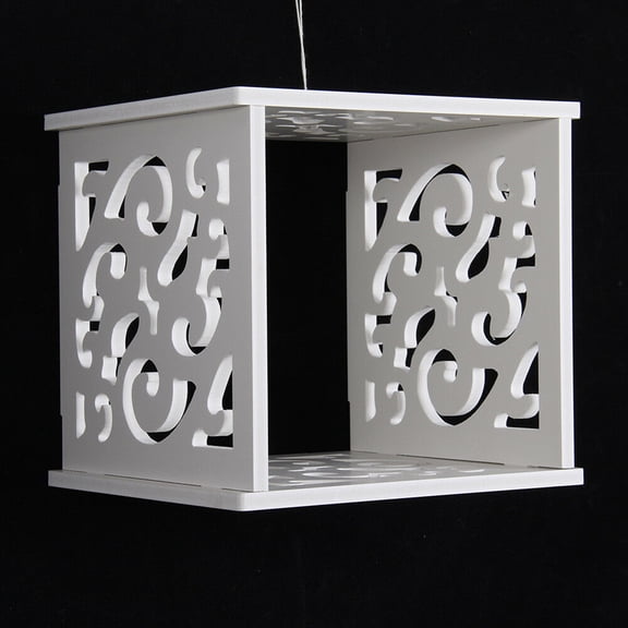 WHAMVOX Wall Mounted Storage Rack Creative Hollowed Out Design for Books and Decor White S Size Fits Bedroom Kitchen Living Room