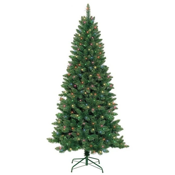 Jeco ST73 7 ft. Slim Pre-Lit Artificial Christmas Tree with Metal Stand