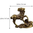thumbnail image 2 of KAIYANG Escultura de cabra del zodíaco chino, figura de oveja mordida de dinero, estatua de animal de escritorio, adorno de animal de latón, modelo de animal, decoración de mesa para estantería de ofi, 2 of 5