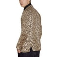 thumbnail image 5 of MODA NOVA Big & Tall Men's Vintage Leopard Print Notched Lapel Blazer Brown 2XL, 5 of 6