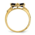 thumbnail image 2 of 14K Yellow Gold Ring Band Birthstone (09) September Sapphire, Lab Created Heart Blue, Size 5, 2 of 5