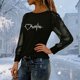 thumbnail image 5 of TaTaai Women's Valentine Heart Print Sheer Mesh Long Sleeve Blouse, Valentine's Day Gift, Casual Stylish Round Neck Top Gift, 5 of 9