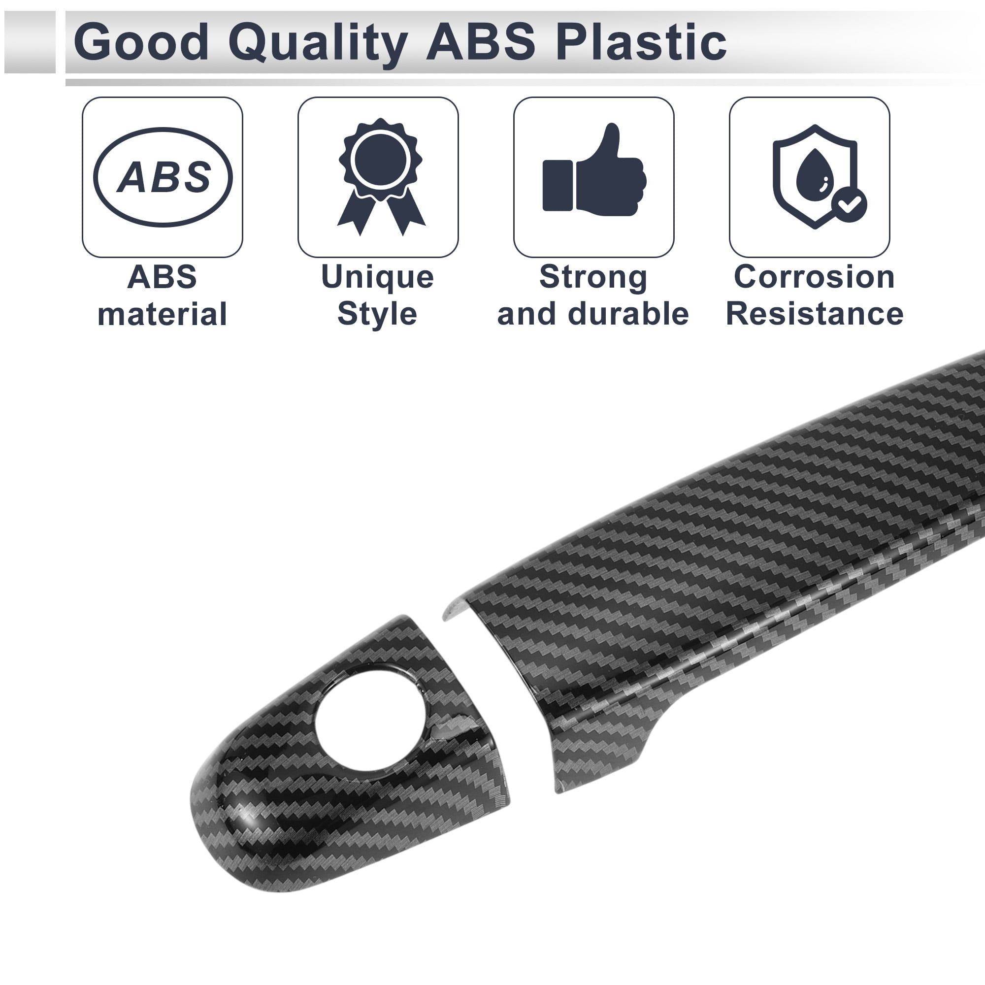 Unique Bargains Door Handle Cover Trim for Toyota Highlander 2008-2013 Black ABS