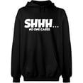 thumbnail image 2 of OXI Hoodie Sweatshirt - Shhh… No One Cares, Basic Casual Hoodie for Men's and Women Fleece Hoodie Long Sleeve - Black Large, 2 of 3
