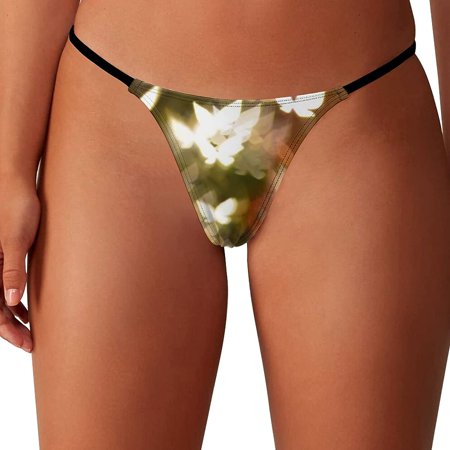 

Butterflies Shape Light Bokeh Women s G-String Thongs Low Rise Hipster Underwear Stretch T-Back Panties