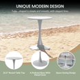 thumbnail image 5 of WestinTrends Playa 23.5" Round Outdoor Indoor Metal Cocktail Dining Table, Gray, 5 of 10
