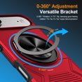 thumbnail image 2 of for iPhone Air Case, Hybrid Ultra Slim Shockproof Cover with 360° Rotating Alloy Ring Kickstand, Magnetic Drop Protective Stylish Design Case Cover for iPhone Air, Red, 2 of 5
