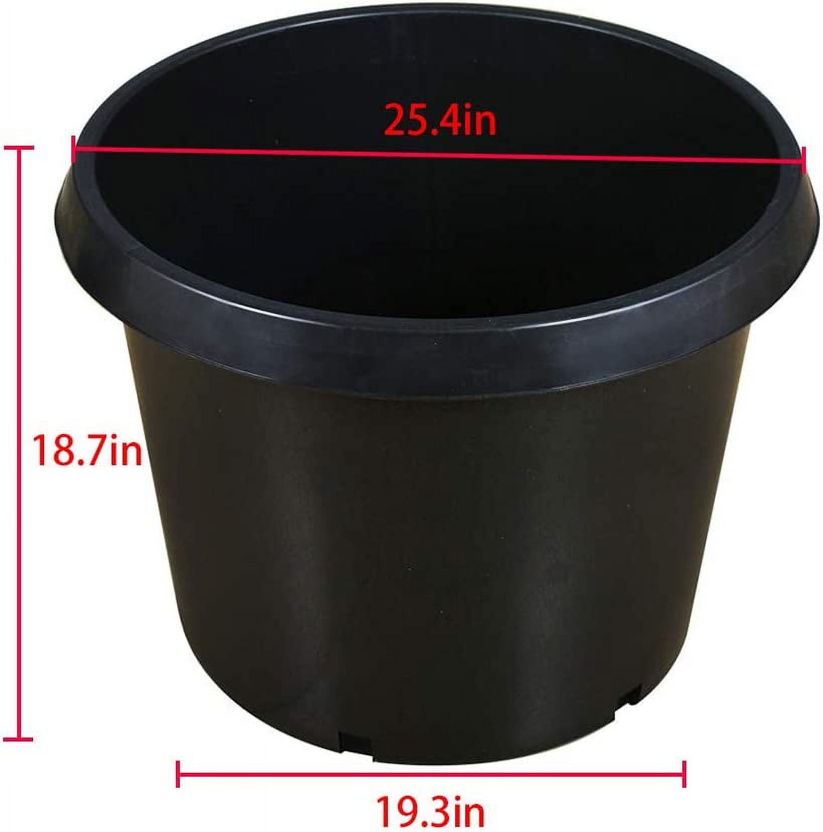 SEBLAFF 25gal Heavy Duty Premium Plastic Nursery Plant Container Garden Planter Pot 5PCS