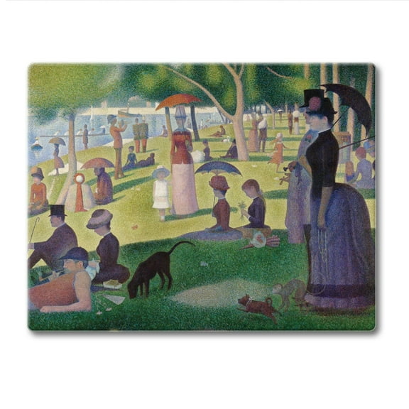 CounterArt "Sunday at La Grande Jatte" 3mm Tempered Glass Cutting Board 10" by 8"