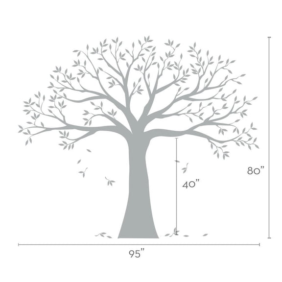 Family Tree Wall Decal - Brown - 95 w x 80 h Inches - Small