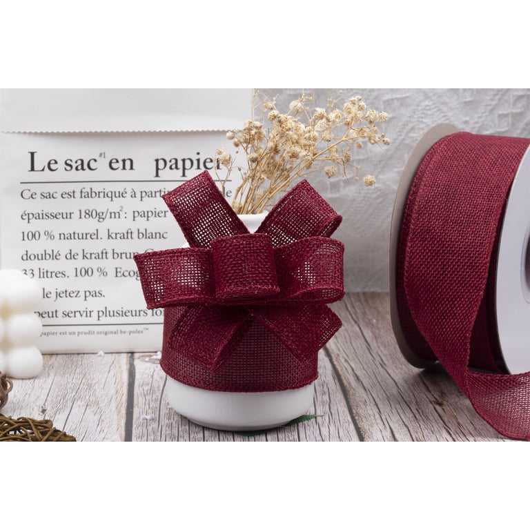 20 Yard Natural Burlap Ribbon Roll - 2 Inch Wide With Wired Edge For Wreaths, Crafts & Gift Wrapping