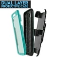 thumbnail image 3 of For 5.5" LG XPower2 Combo Holster Belt Clip Kickstand Dual Layer Protective Case Raised Bevel Design Enhance Camera and Screen Protection Shockproof Heavy Duty Impact Bumper Phone Case [Teal], 3 of 4