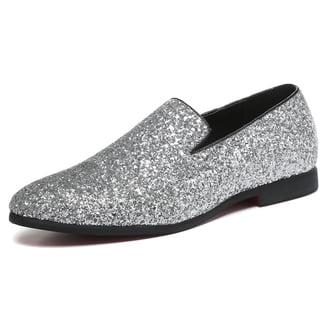 Santimon Men Dress Shoes Glitter Loafers Slip On Casual Wedding Party Formal  Shoes Green 11 US - Walmart.com