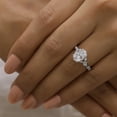 thumbnail image 3 of VINSON 2 Carat Oval Moissanite Nature Inspired Engagement Ring - Hidden Halo Diamond Wedding ring for Women, 3 of 8