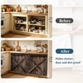 thumbnail image 4 of Farmhouse Cabinet Curtains for Kitchen 32"W x 55"L, Brown Country Style Barn Door Distressed Wood Grain Pantry Curtain Skirt Magic Tape Short Curtains Decor Privacy Panel for Utility Closet Bathroom, 4 of 9