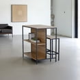 thumbnail image 4 of Ilios Innova | Conjunto de Muebles de Bar Industrial con Estantería y Bancos, Mesa Alta y Compacta de 3 Piezas para Espacios Reducidos, Estructura de Metal y MDF., 4 of 9