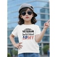 thumbnail image 1 of Summer Knit T-Shirt for Girls - Casual Crew Neck Short Sleeve Top with Alphabet Print, Medium Stretch, Regular Fit - Patriotic Veteran US Army Graphic Tee, 1 of 6