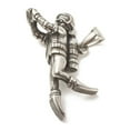 thumbnail image 2 of 2pc 304 Stainless Steel Pendants Diver Silver 20x49x13mm Hole: 5x8.5mm, 2 of 6