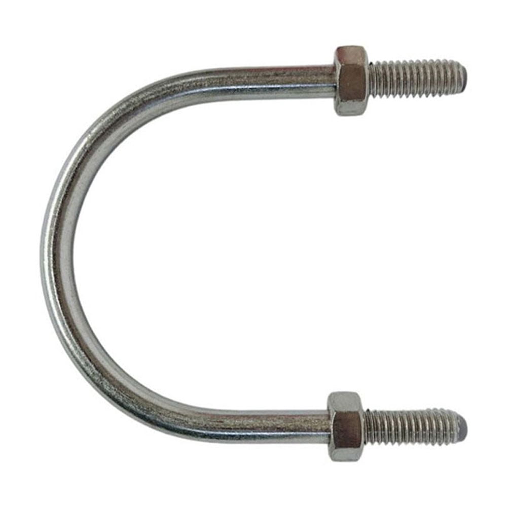 3.68"L U-Bolts, 5/16"-18 Thread W/ Hex Nuts, 600 Lbs WLL, Stainless Steel 4 Pcs