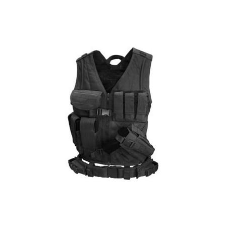 Cross Draw Tactical Vest - Color: Black - XLarge / (Best Cross Draw Tactical Vest)