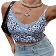 thumbnail image 4 of Women Lace Velvet Camisole Thin Straps Bodycon Camis Tops, 4 of 6