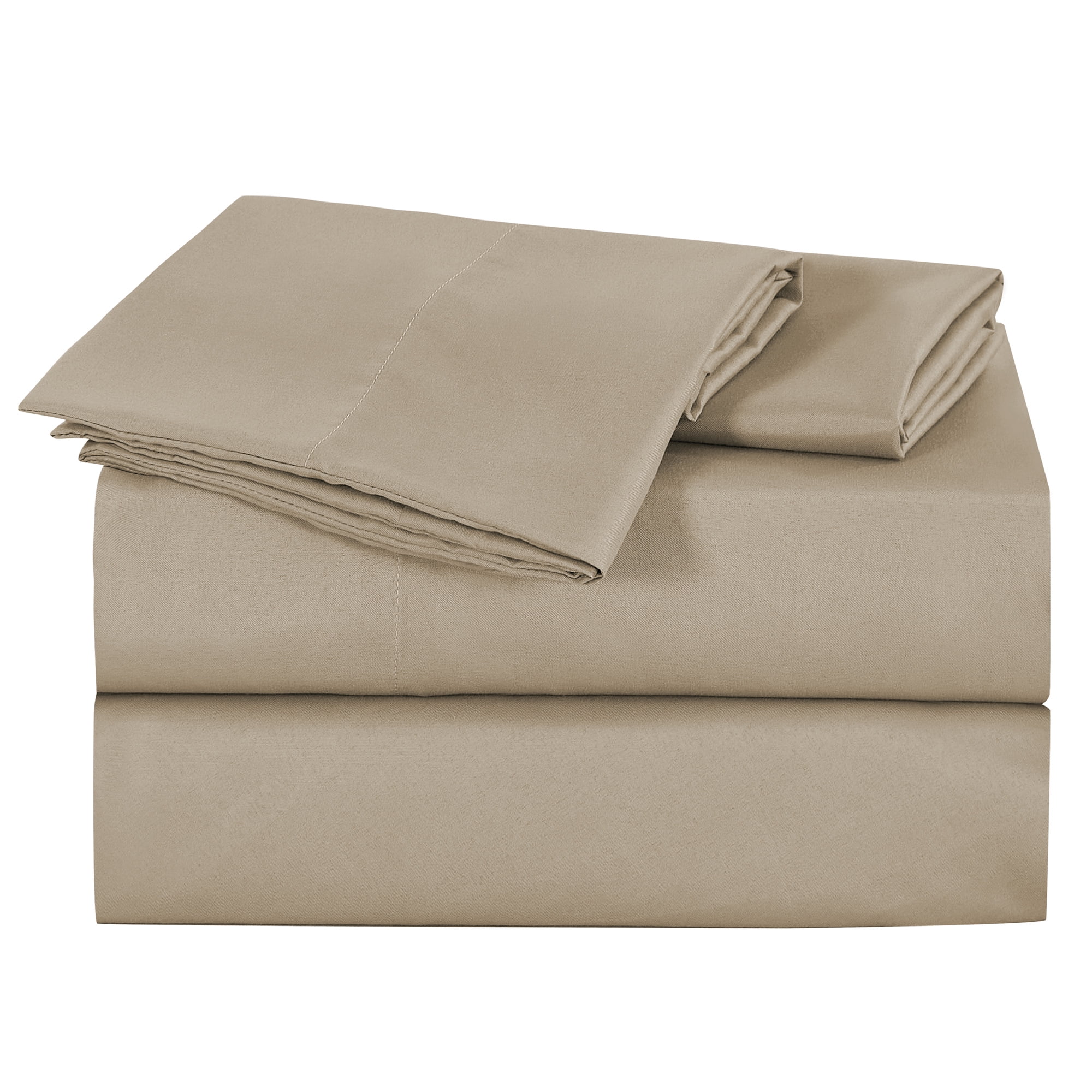 4-Piece Microfiber Bed Sheet Set,Soft Wrinkle‑Resistant Bedding,QUEEN,Taupe