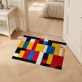 thumbnail image 2 of ODIKA 2'x3' Ultra-Soft Accent Mat, Composition Abstract Geometric Modernist Primary Block Yellow None Washable, Bare feet friendly, Easy Care Indoor rug for Bedside, Footrest, 2 of 7