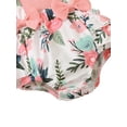 thumbnail image 5 of Gvmfive Newborn Infant Baby Girls Floral Romper Ruffle Short Sleeve Bodysuit Jumpsuit Outfits Clothes, 2PCS Set 3-6 Months, 5 of 6