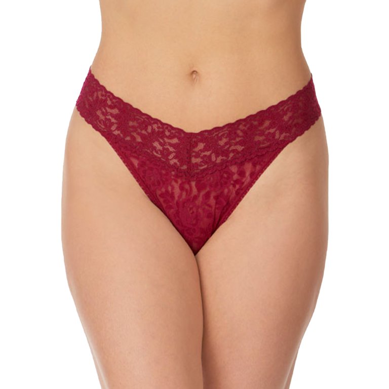 Hanky Panky Signature Lace Original Rise Thong (4811P),Dark Pomegranate 