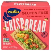 Wasa Crispbread Gluten Free Sesame & Sea Salt -- 6.1 oz Pack of 4