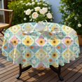 thumbnail image 4 of Pioneer Flower Floral Print Pattern Round Tablecloth 60 X 60 Inch, Wrinkle Resistant Wipeable Table Cloth for Kitchen Dining Picnic Patio Party, 4 of 6