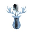 thumbnail image 4 of Ounissouiy Paquete de 4 soportes para vajilla de Navidad, bolsa de decoración para de fiesta, comedor, Bar, cafetería, cubiertos, dulces, Kits de decoración para fiestas, 4 of 6
