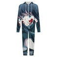 thumbnail image 4 of Demon Slayer Muichiro Tokito Women Men Pajamas Zipper Onesie Jumpsuit Hooded One Piece Sleepwear, 4 of 8