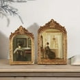 thumbnail image 5 of Vintage 5x7 Picture Frame Antique OrnateTable Top and Wall Mounting Photo Frame with High Definition Glass Front for Home Decor, Photo Gallery, Art,Bronze Gold (5x7), 5 of 6