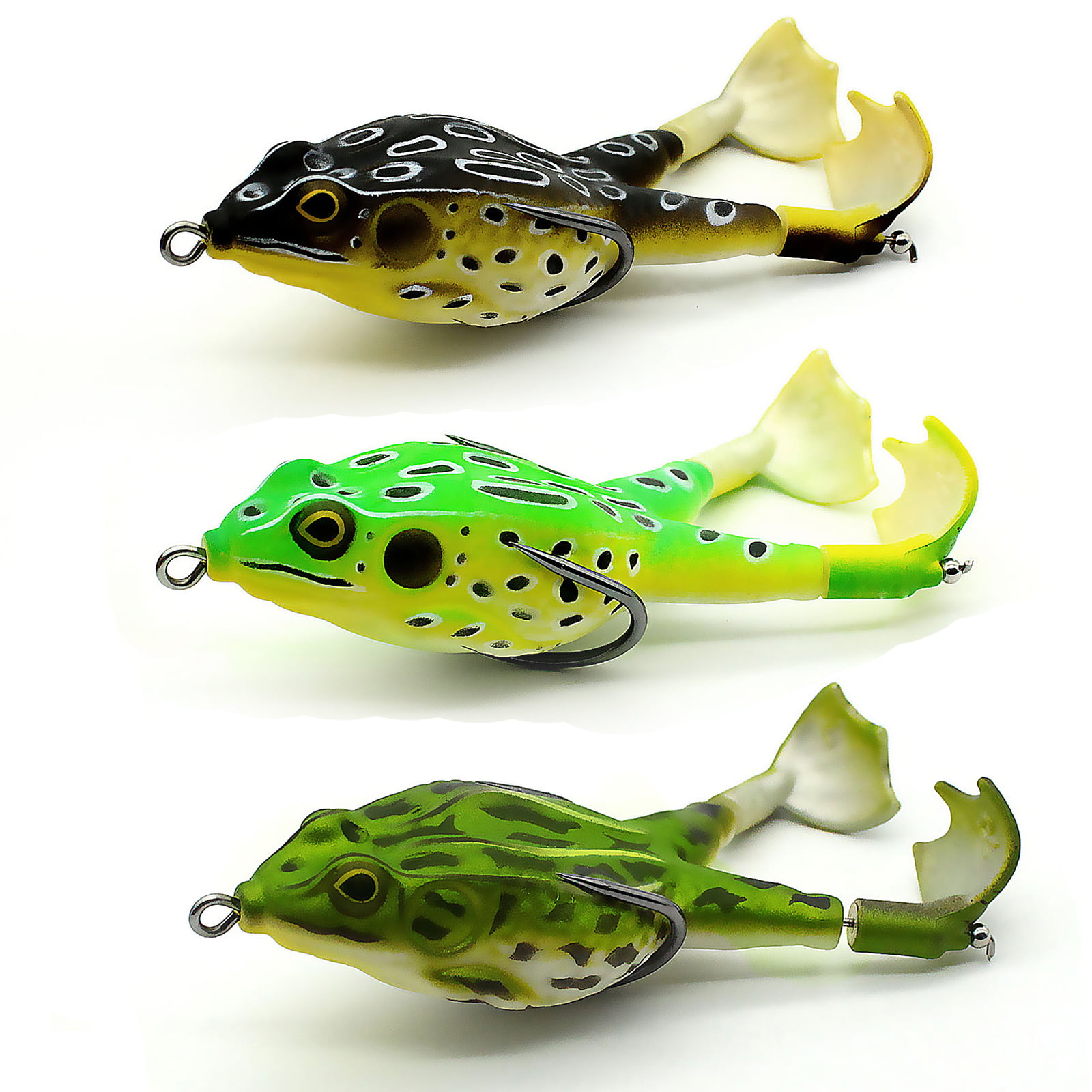 Design Prop Frog Bass Trout Fishing Lures Simulation Topwater Frog Lure 