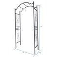 thumbnail image 5 of Metal Garden Arch with black powder coated 3.6ft Length x 1.47ft Width x 7.5ft Height Climbing Plants Support Arch Outdoor Black Garden Arbors, 5 of 7