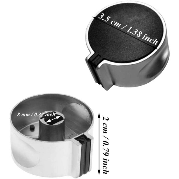 6 piezas, perillas de estufa de gas, perilla de estufa de gas, perilla de gas, perilla de gas negra de modo de interruptor de 45 ° de aleación universal para cocina doméstica, 8 mm