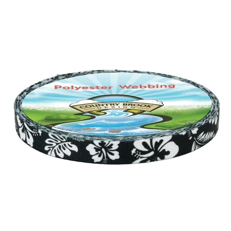Country Brook Design - Black Hawaiian Polyester Webbing (1/2 Inch, 10 Yards)